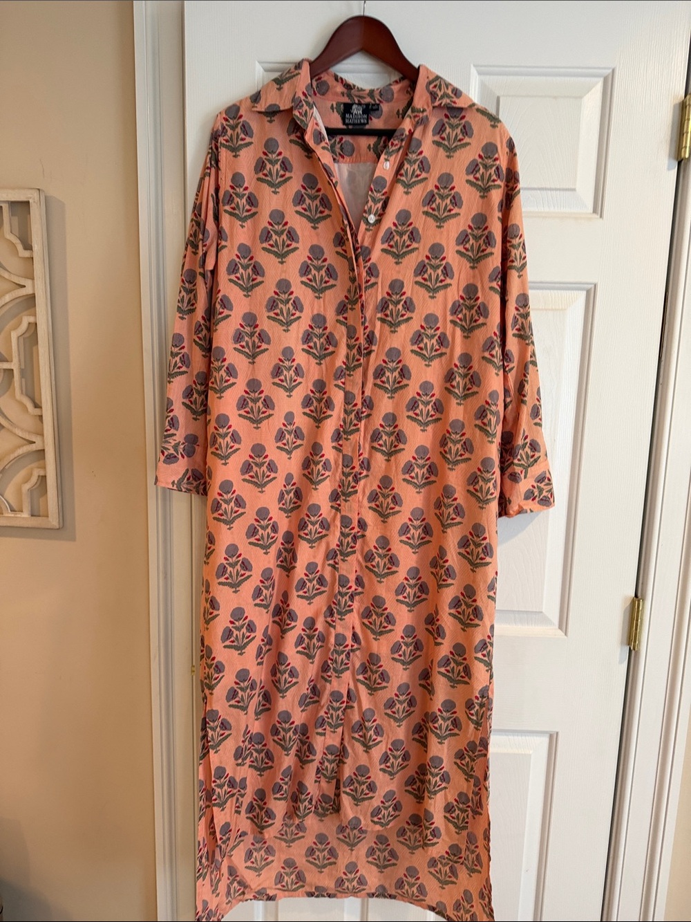 Madison Mathews Elizabeth Maxi Button-Front Shirt Dress